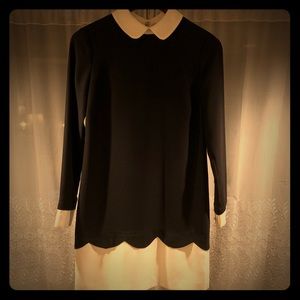 Black dress with white accents